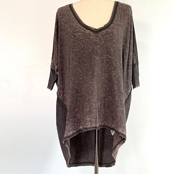 Free People We The Free Catch Waves Burnout Black Oversized Tunic XS T Shirt - Picture 8 of 16